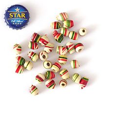 Photo for Recycled Plastic Beads Red/Green/Cream